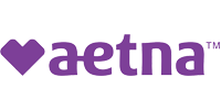 The image features the logo of Aetna, which is a well-known health insurance company, with a purple background and the word AETNA prominently displayed in white font.