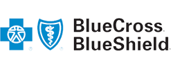 The image shows a logo with the text Blue Cross Blue Shield and the words BLUE CROSS BLUE SHIELD in capital letters, accompanied by a graphic of a shield with a stylized cross inside it.